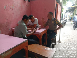 Bhabinkamtibmas Nyamplungan Sambangi Warga di Warkop Jalan Songoyudan, Ingatkan Antisipasi Curanmor