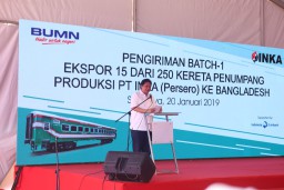 Menteri Perindustrian Pimpin Pelepasan Pengiriman 15 Gerbong Kereta Pesanan Bangladesh