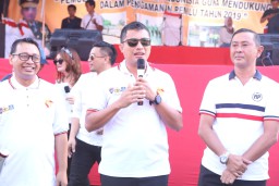 Polres Tanjung Perak Sosialisasi Millenial Road Safety Festival di Acara HUT Satpam